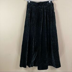 Vintage Carroll Reed Floral Velvet Maxi Skirt